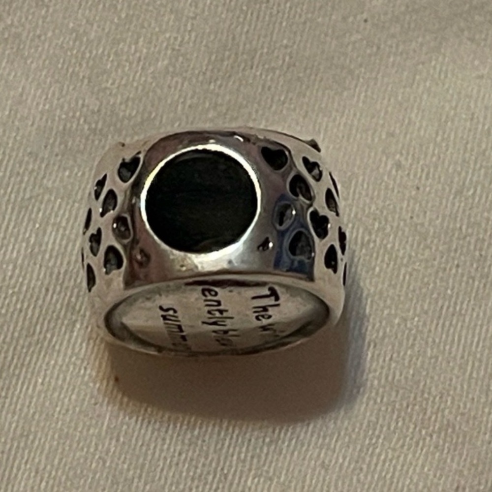 925 Sterling Silver Charm w/“Summer”engraved Under the Palm Tree & Umbrella - Picture 9 of 10
